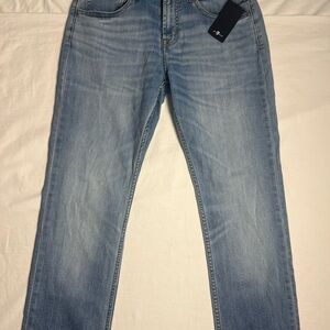 7 For All Mankind "The Straight" Airweft Denim Jeans Men's 30x33 NWT Light Wash